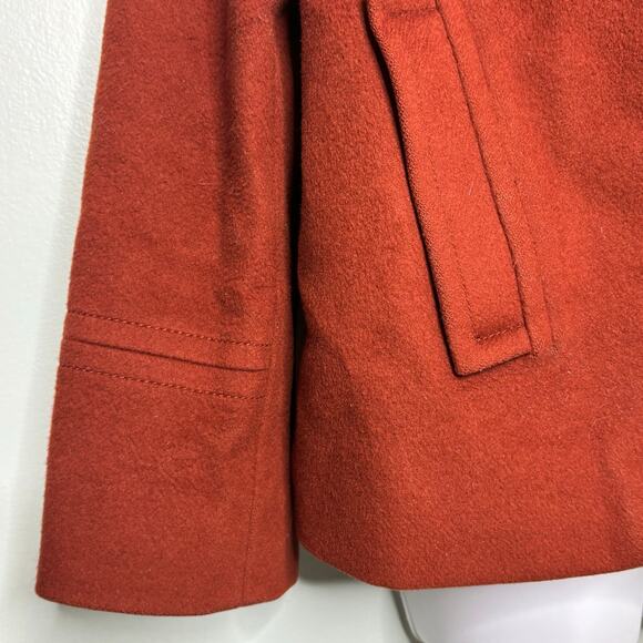 J Crew Vintage Short Wool Rust Double Breasted Pea Coat Nello Gori P 12 - Picture 4 of 12
